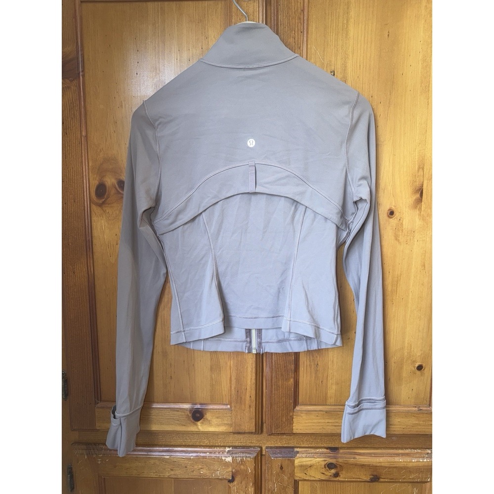 Lululemon Define Cropped Jacket 8 Gold Zipper Women's Brown Long Sleeve Nulu - Picture 6 of 7